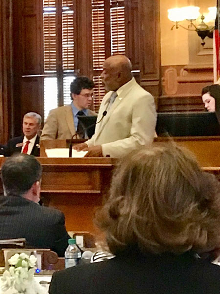 Dewey McClain speaking in the Georgia State House