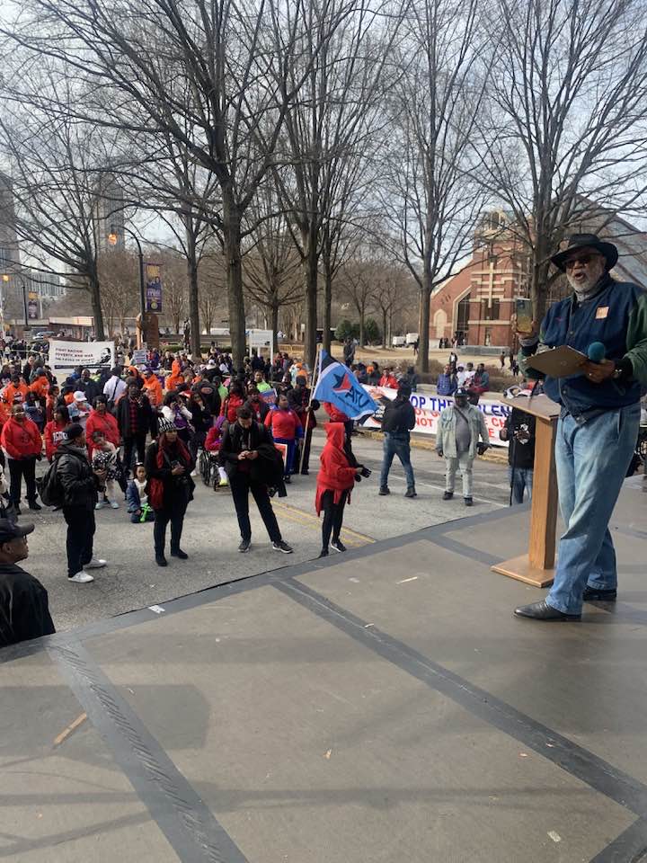 Dewey McClain Master of Ceremonies at MLK rally